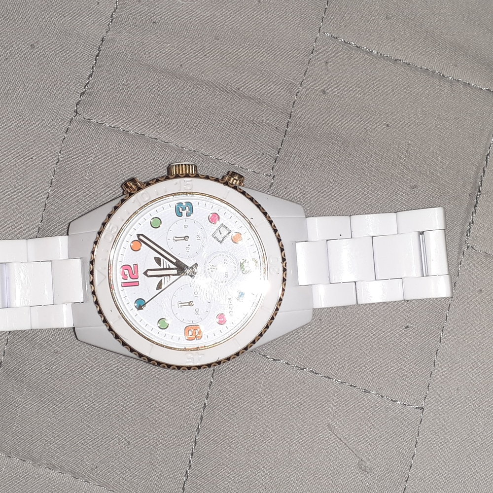 Adidas White and multicolored watch